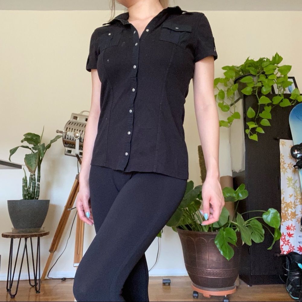 Stretch Button Up Work Shirt